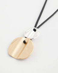 Chico's On Sale Mixed Metals Crinkle Mixed Metal Pendant