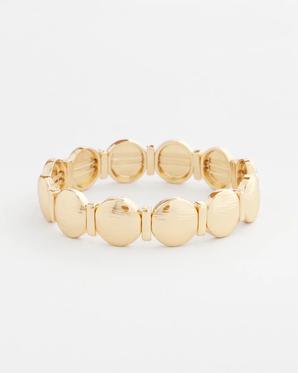 Chico's Outlet Gold Textured Circle Stretch Bracelet
