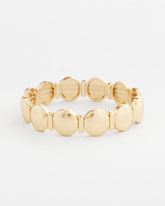 Chico's Outlet Gold Textured Circle Stretch Bracelet