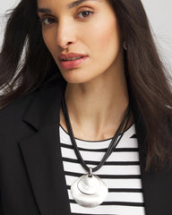 Chico's Outlet Silver Silver Pendant On Cord