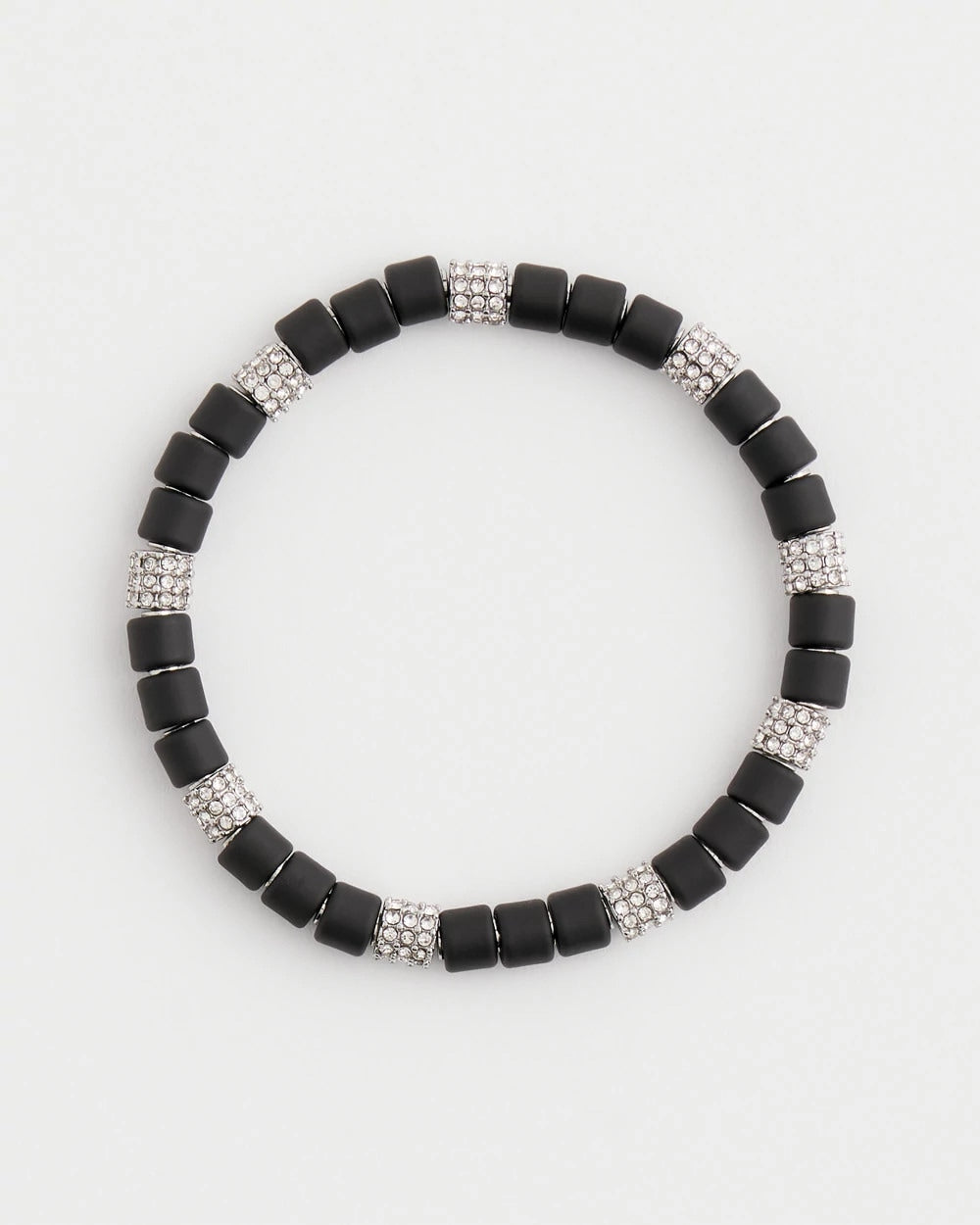 Chico's Outlet Black Black Barrel Bead Stretch Bracelet
