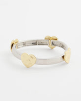 Chico's Online Mixed Metals Mixed Metal Heart Stretch Bracelet