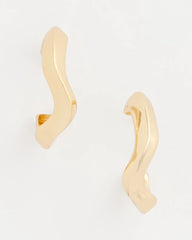 Chico's Discount Gold Gold Wavy Hoop Earrings