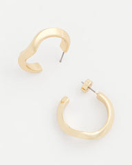 Chico's Discount Gold Gold Wavy Hoop Earrings