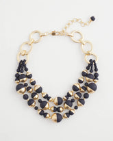 Chico's Sale Navy Gold & Navy Bead Necklace
