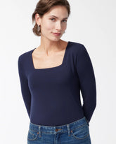 Chico's Online Classic Navy Touch of Cool™ Square Neck Tee