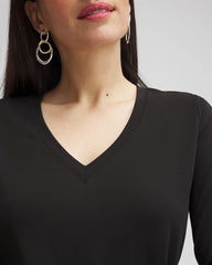 Chico's Discount Black 3/4 Sleeve Perfect Tee