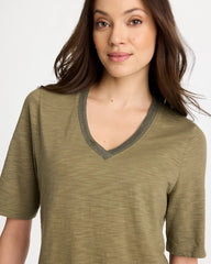 Chico's Online Lichen Cotton Slub V-Neck Tee