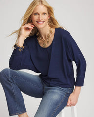 Chico's Sale Riviera Authentic Dolman Denim Tee