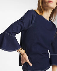 Chico's For Sale Denim Indigo Denim Trumpet Sleeve Top
