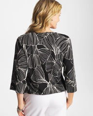Chico's Sale Black Ginkgo Matte Jersey Bubble Hem Top