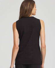 Chico's For Sale Black Sequin Beaded Notch Neck Tank