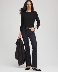 Chico's Sale Black Heart Sleeve Detail Tee