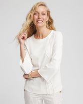 Chico's Outlet Ecru Soutache Stitch Top