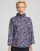 Chico's Sale Indigo Sky Animal Cozy Turtleneck