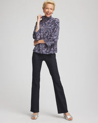 Chico's Sale Indigo Sky Animal Cozy Turtleneck