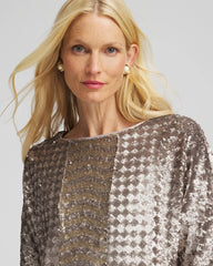 Chico's Sale Gold Art Deco Dolman Sequins Tee