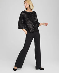 Chico's On Sale Black Sparkling Sequin Party Tee