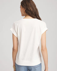 Chico's Online Ecru Crocheted Cotton-Blend Shirt