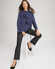 Chico's On Sale Indigo Sky Embellished Structured Top