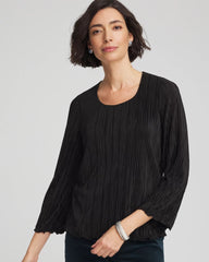 Chico's Online Black Bodre Flare Sleeve Top