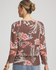Chico's On Sale Dried Mushroom Textured Banded-Hem Top