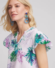 Chico's On Sale Gentle Lavender Notch Neck Cap Sleeve Tee