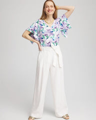 Chico's On Sale Gentle Lavender Touch of Cool™ Lily Handkerchief-Sleeve V-Neck Tee