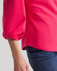Chico's On Sale Dried Roses Cotton Tuck Sleeve Tee