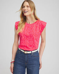 Chico's Online Watermelon Punch Island Tuck Sleeve Tee