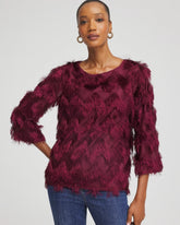 Chico's For Sale Deep Chianti Chevron Fringe Party Top