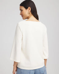 Chico's On Sale Ecru Soutache Embroidered Wildflower Top