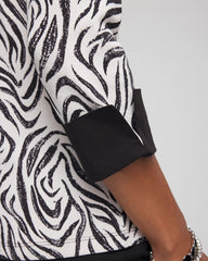 Chico's Online Black Pima Jewel Neck Contrast Tee
