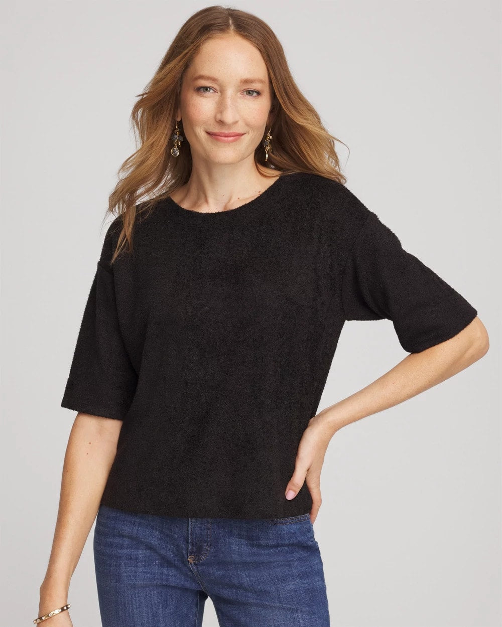 Chico's For Sale Black Cozy Crewneck Tee