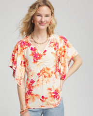 Chico's Online Sunset Peach Touch of Cool™ Handkerchief-Sleeve V-Neck Tee