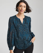Chico's For Sale Teal Shadow Novelty Texture Blouse