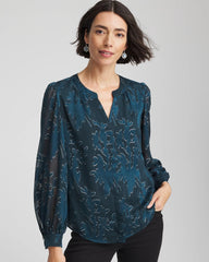 Chico's For Sale Teal Shadow Novelty Texture Blouse