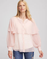 Chico's For Sale Rose Smoke Georgette Cape Blouse