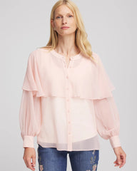 Chico's For Sale Rose Smoke Georgette Cape Blouse
