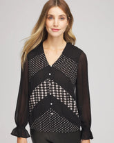 Chico's For Sale Black Georgette Polka Dot Blouse