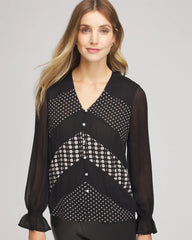 Chico's For Sale Black Georgette Polka Dot Blouse
