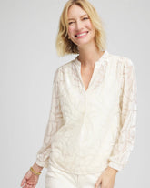 Chico's For Sale English Cream Cream Burnout Pullover Blouse