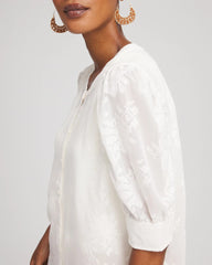 Chico's Outlet Ecru Chiffon Puff Sleeve Shirt