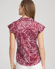 Chico's Online Russet Red Zenergy® UPF Printed Polo Top