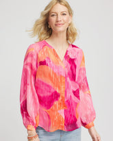 Chico's Discount Crushed Berries Watercolor Classic Fit Chiffon Blouse