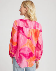 Chico's Discount Crushed Berries Watercolor Classic Fit Chiffon Blouse