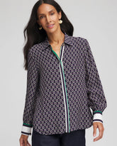 Chico's For Sale Passport Blue Faux Silk Twill Shirt