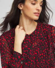 Chico's For Sale Love Letter Red Lover Girl Georgette Blouse