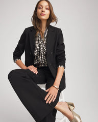 Chico's On Sale Black Clip-Dot Tie-Front Blouse