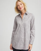 Chico's Sale Moon Shade Gray No Iron™ Lace Jacquard Stretch Tunic